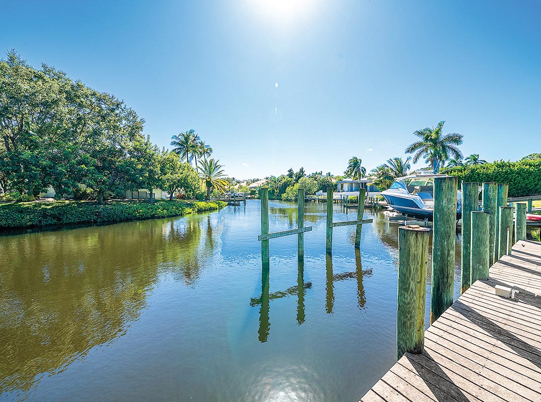 Navigable Waterway with Dock on Large Corner Lot